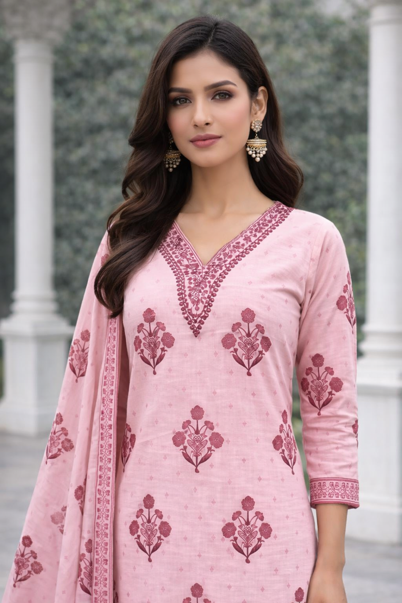 Ruaati Pink Kurta Palazzo Set