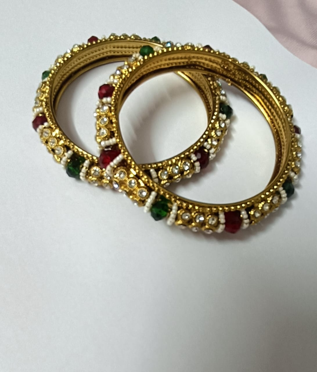 Ruaati Bangles Gold Plated American Stone Bangles Set. Size set 2.8 & 2.6, Buy Now Limited Stock.