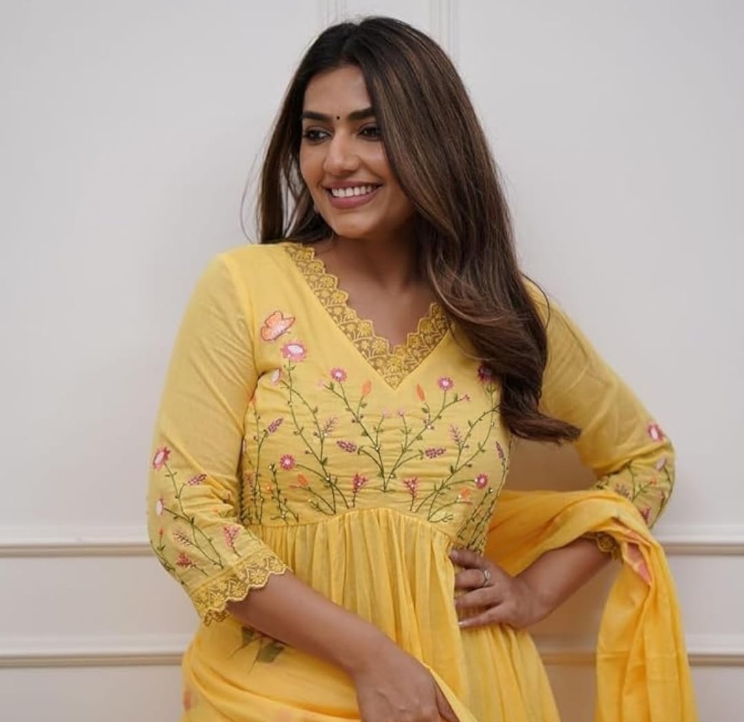 Women Floral Suit Embroidery work Pure Cotton 3 Pc. Set