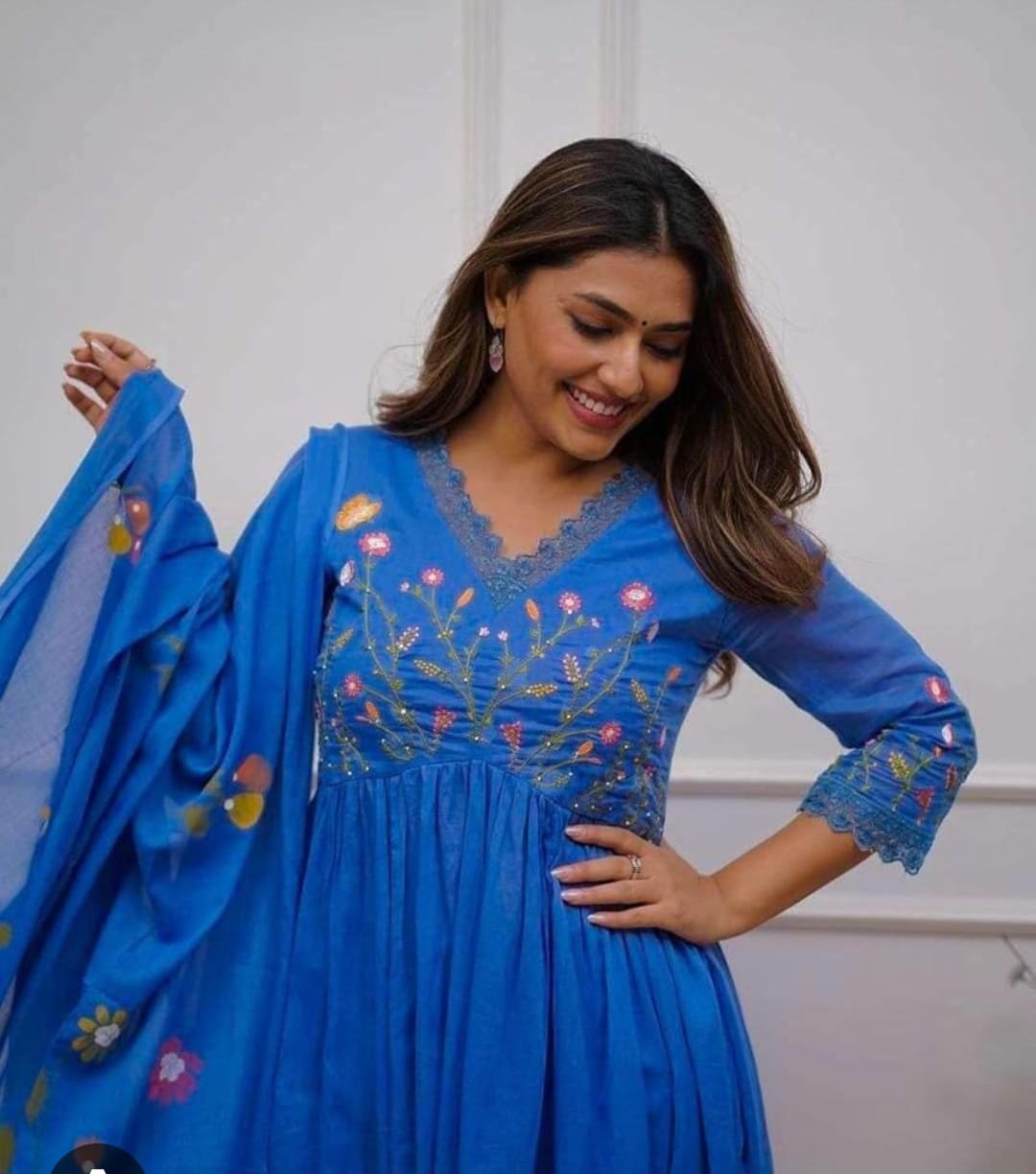 Beautiful Premium Collection Flare Kurta Style, High-Quality Cotton Fabric, 3 Pc Set.