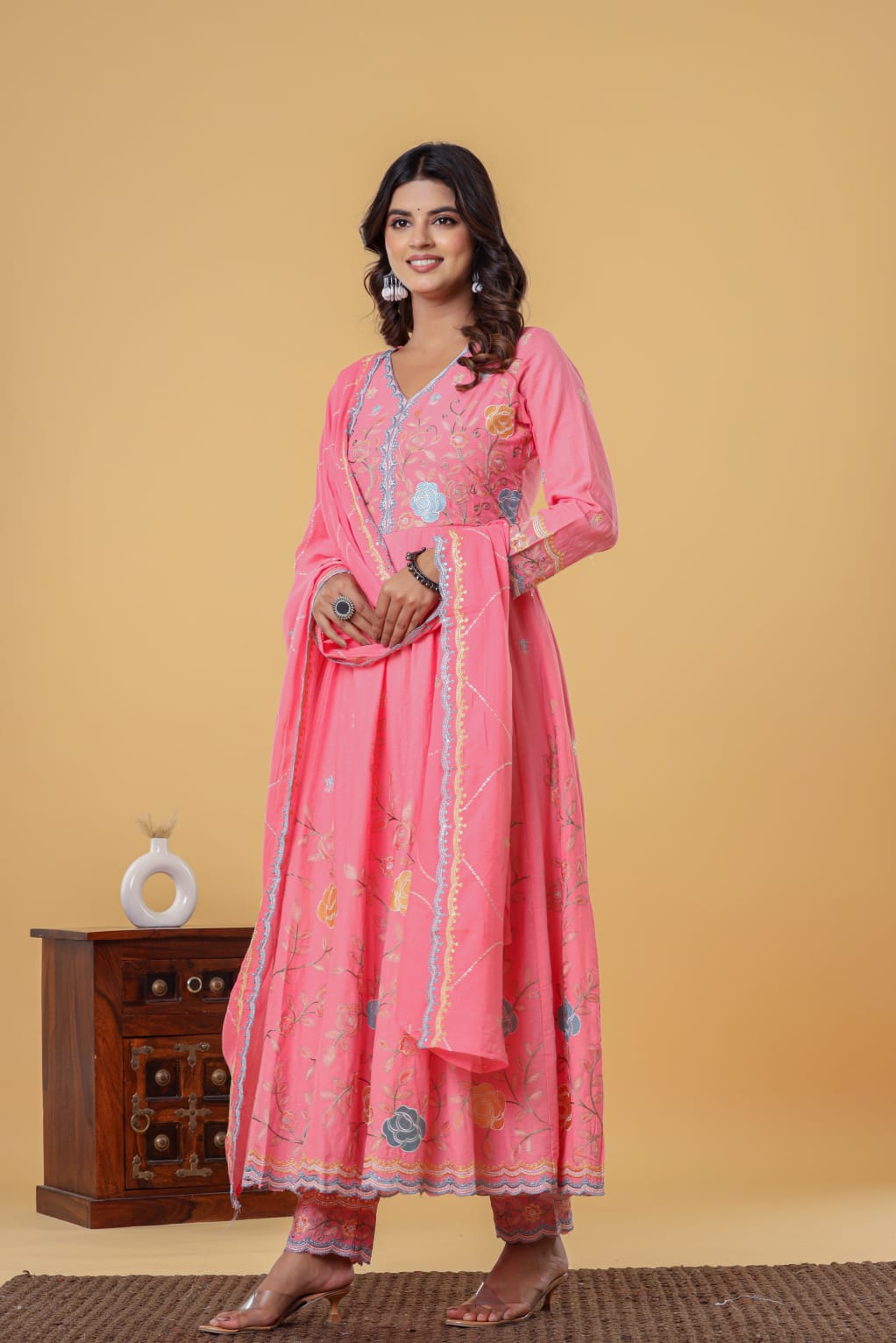 Luxurious & Elegant Mal Mal Cotton Dobi Designer Dress Light Pink with Heavy Manual Embroidery, Superior Quality Fabric, Premium Cotton, Designer 3 Pc. Suits