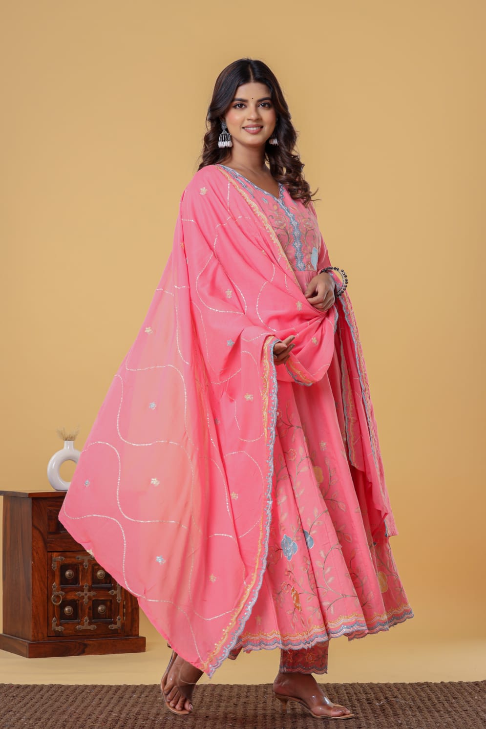 Luxurious & Elegant Mal Mal Cotton Dobi Designer Dress Light Pink with Heavy Manual Embroidery, Superior Quality Fabric, Premium Cotton, Designer 3 Pc. Suits