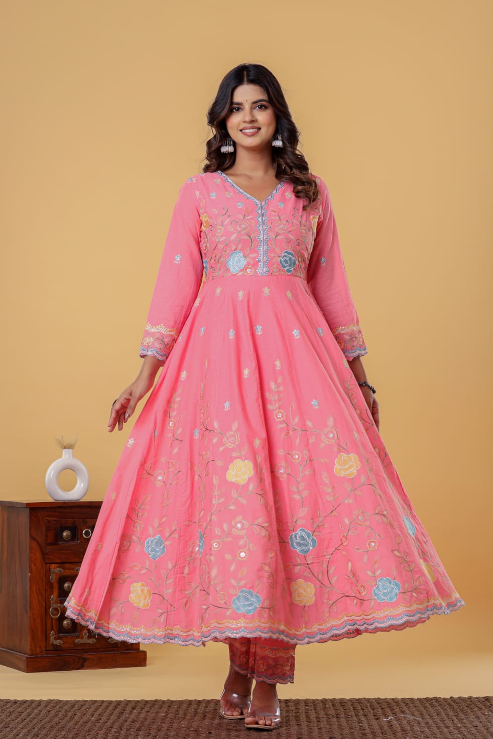 Luxurious & Elegant Mal Mal Cotton Dobi Designer Dress Light Pink with Heavy Manual Embroidery, Superior Quality Fabric, Premium Cotton, Designer 3 Pc. Suits