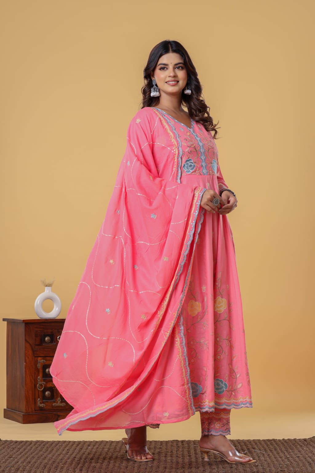 Luxurious & Elegant Mal Mal Cotton Dobi Designer Dress Light Pink with Heavy Manual Embroidery, Superior Quality Fabric, Premium Cotton, Designer 3 Pc. Suits