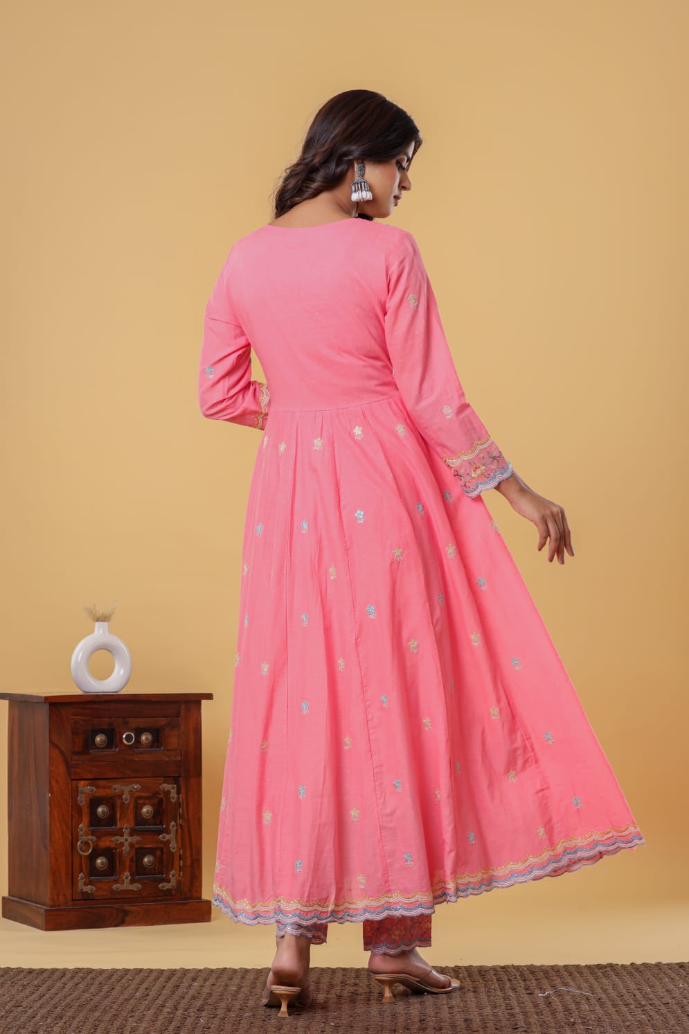 Luxurious & Elegant Mal Mal Cotton Dobi Designer Dress Light Pink with Heavy Manual Embroidery, Superior Quality Fabric, Premium Cotton, Designer 3 Pc. Suits