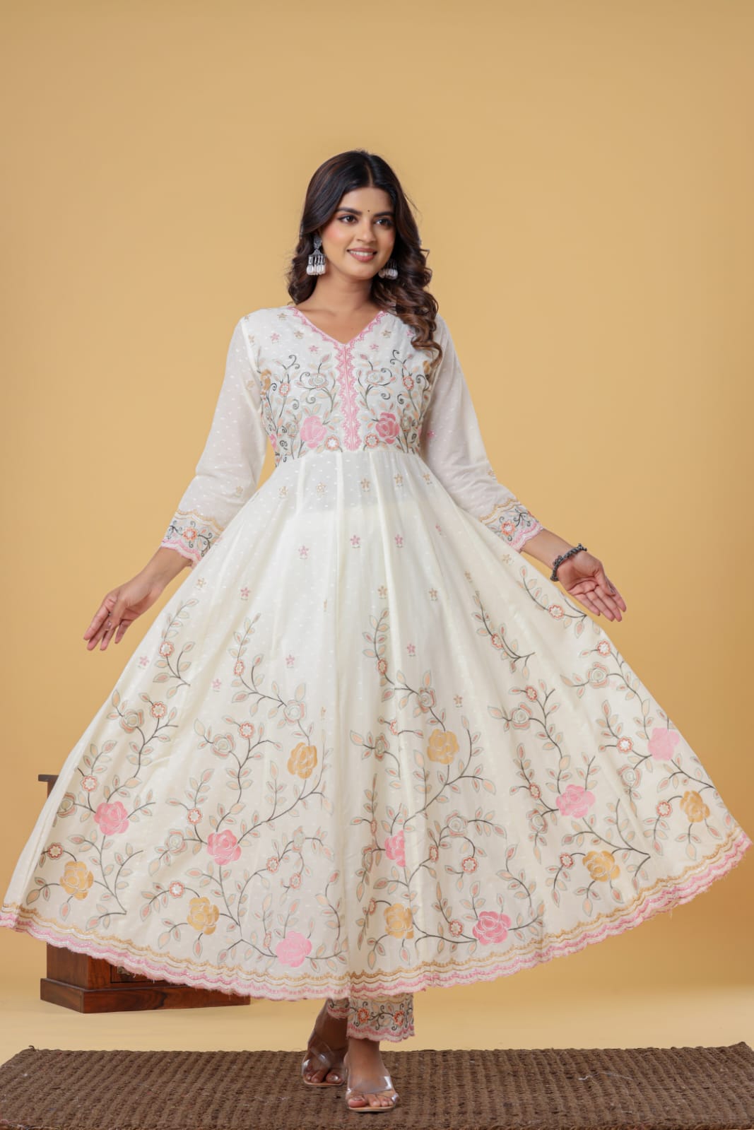 Luxurious & Elegant Mal Cotton Dobi Designer Dress White with Heavy Manual Embroidery, Superior Quality Fabric, Premium Cotton, Designer 3 Pc. Suits.