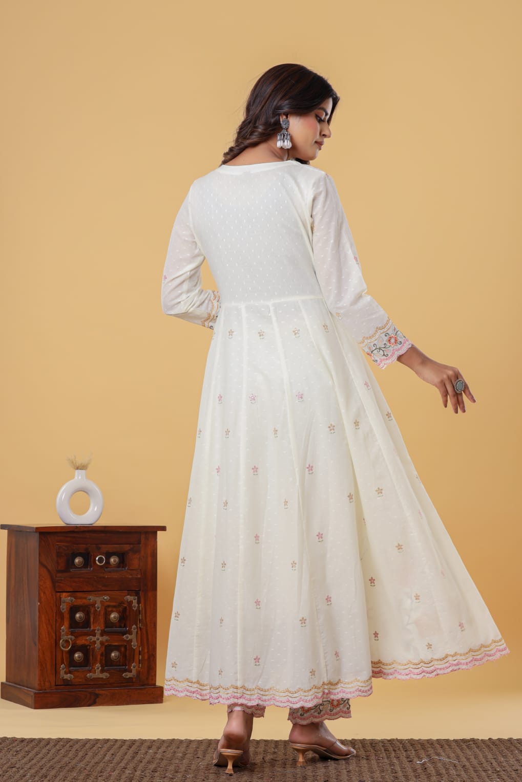 Luxurious & Elegant Mal Cotton Dobi Designer Dress White with Heavy Manual Embroidery, Superior Quality Fabric, Premium Cotton, Designer 3 Pc. Suits.