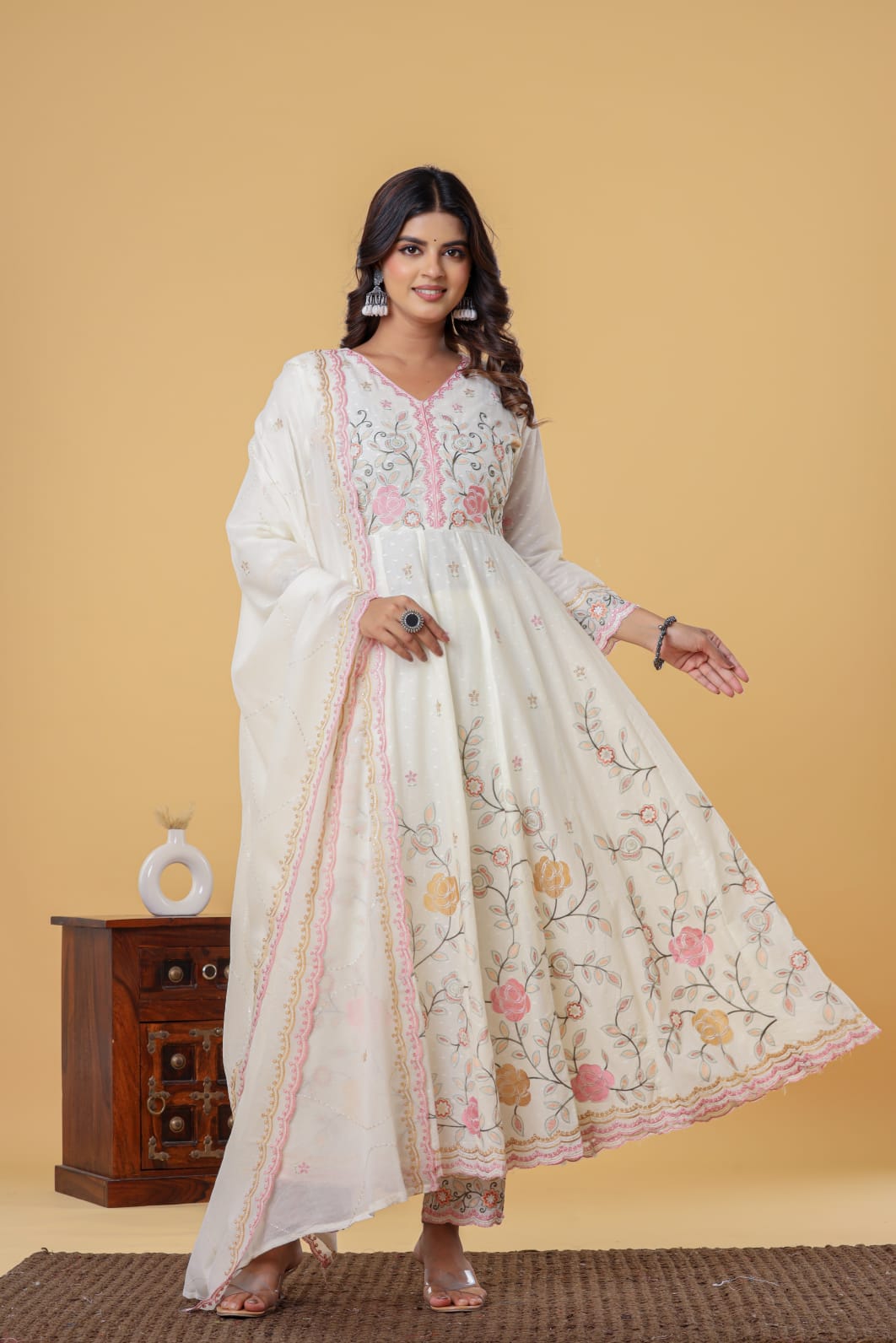 Luxurious & Elegant Mal Cotton Dobi Designer Dress White with Heavy Manual Embroidery, Superior Quality Fabric, Premium Cotton, Designer 3 Pc. Suits.
