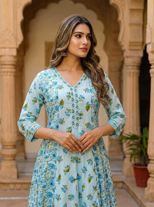 Ruaati Women Premium Mul Cotton Floral Suit Set
