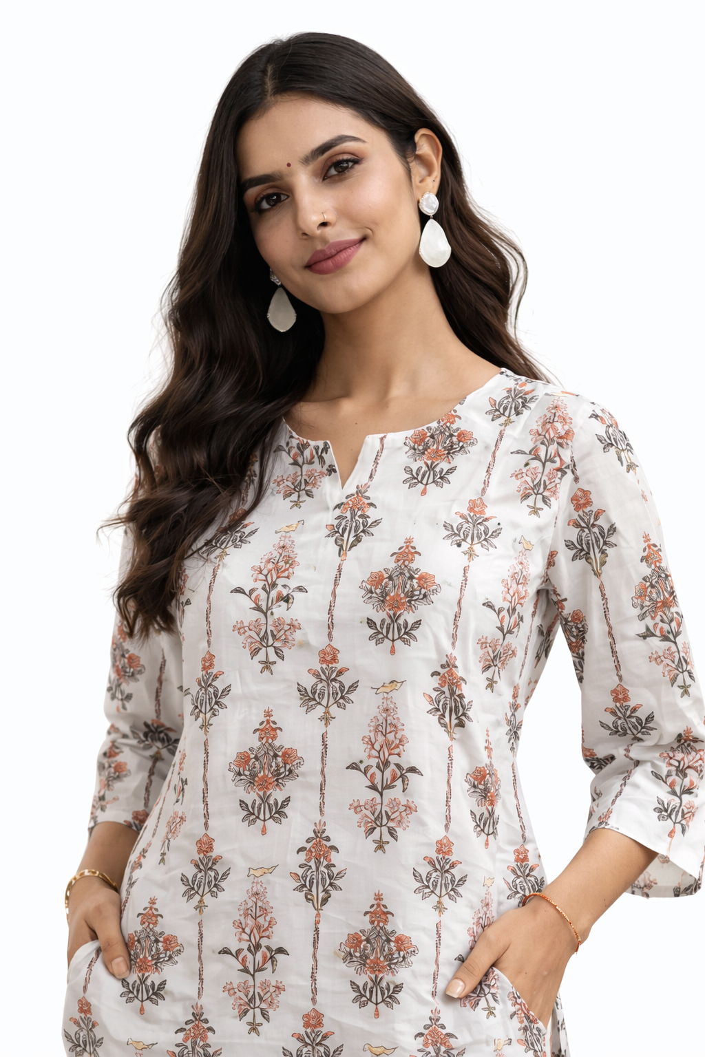 Ruaati Women Soft Cotton Floral Printed Night Suit Set with Relaxed Fit Top & Pajama