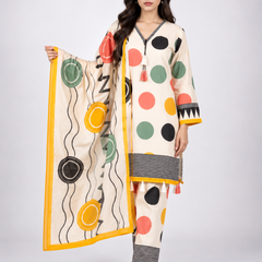 Off-White Multicolour Printed Suit Set