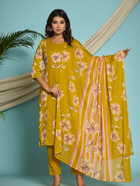 Ruaati Yellow Kurti Set