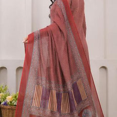 Pure Cotton Hand adda work 3-Piece Suit Set