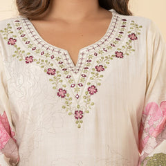 Ruaati White Kurti Set