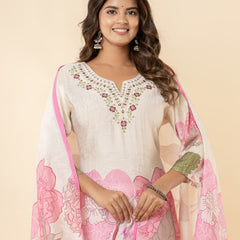 Ruaati White Kurti Set
