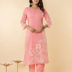Ruaati Light Pink Kurta Palazzo Set