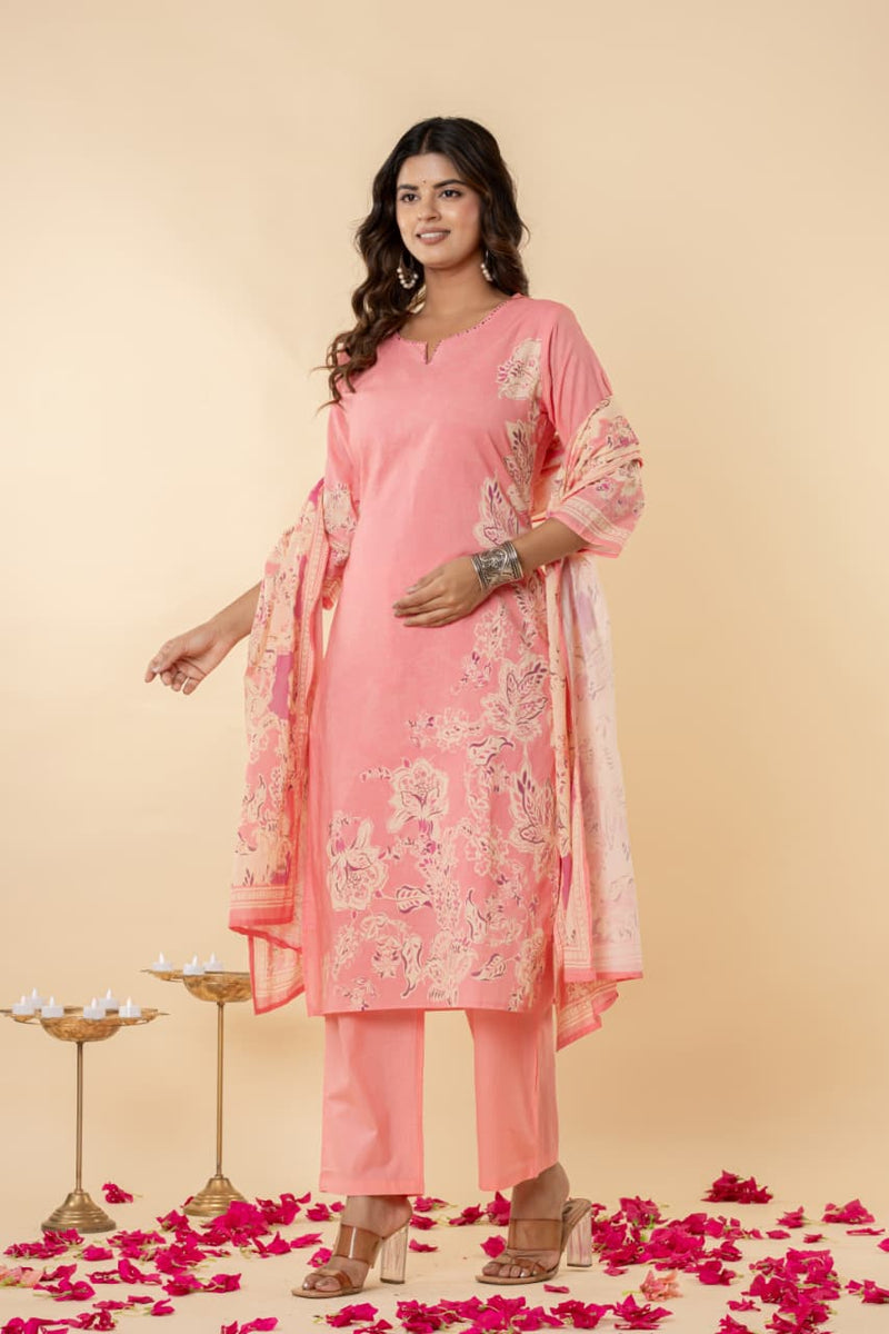 Ruaati Light Pink Kurta Palazzo Set