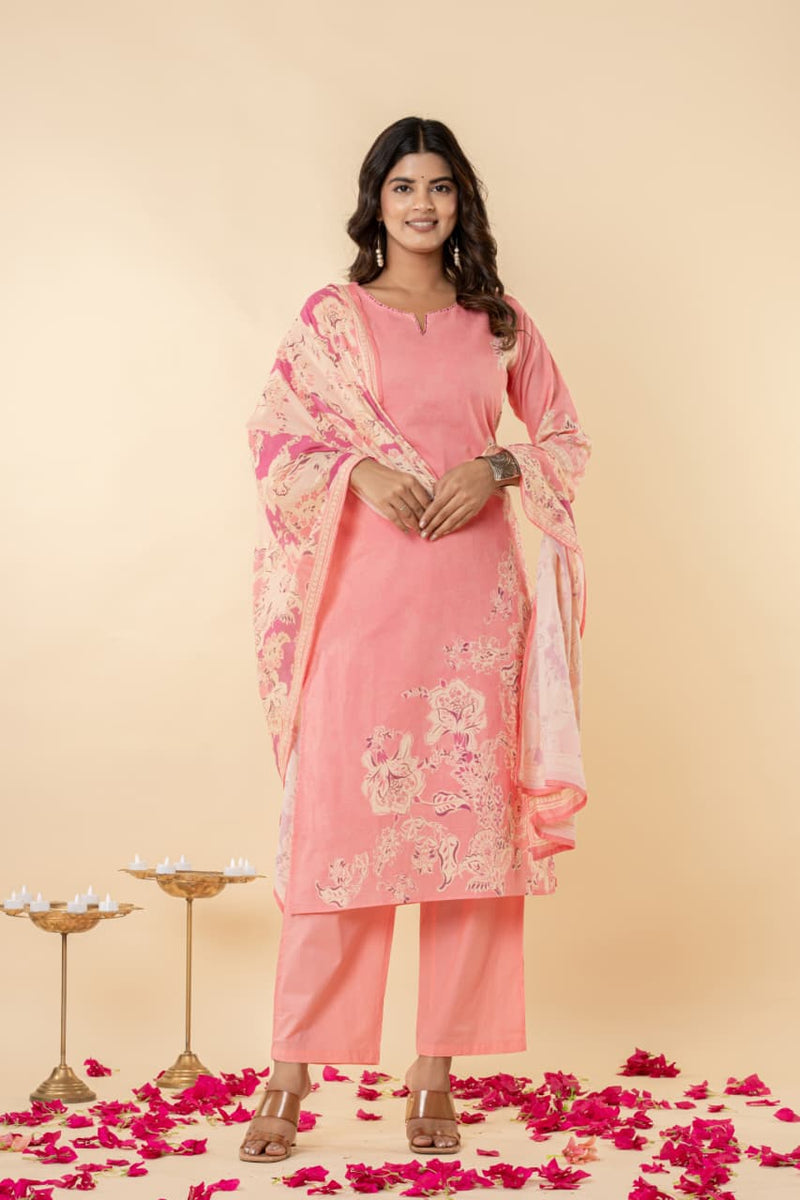 Ruaati Light Pink Kurta Palazzo Set
