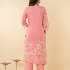 Ruaati Light Pink Kurta Palazzo Set