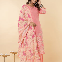 Ruaati Light Pink Kurta Palazzo Set