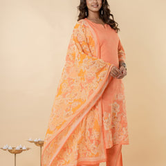 Ruaati Peach Kurta Palazzo Set