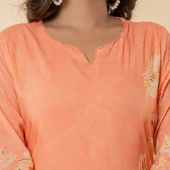 Ruaati Peach Kurta Palazzo Set