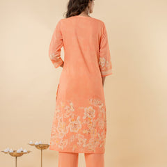 Ruaati Peach Kurta Palazzo Set