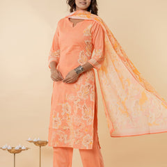 Ruaati Peach Kurta Palazzo Set