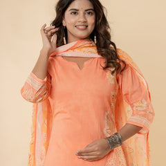 Ruaati Peach Kurta Palazzo Set