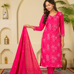 Ruaati Pink Kurta Palazzo Set