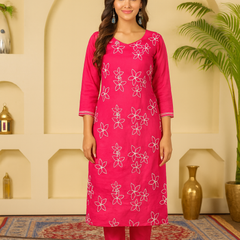 Ruaati Pink Kurta Palazzo Set