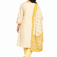 Ruaati Yellow Kurta Palazzo Set