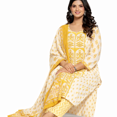 Ruaati Yellow Kurta Palazzo Set