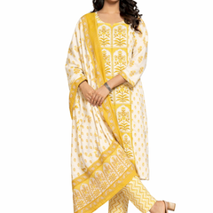 Ruaati Yellow Kurta Palazzo Set