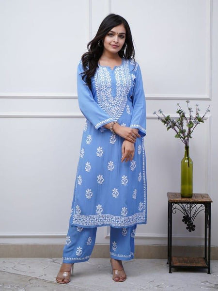 Ruaati Light Blue Kurta Suit Set