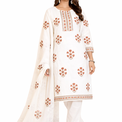 Ruaati White And Pink Kurta Palazzo Set