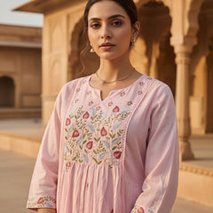 Ruaati Pink Kurta Palazzo Set