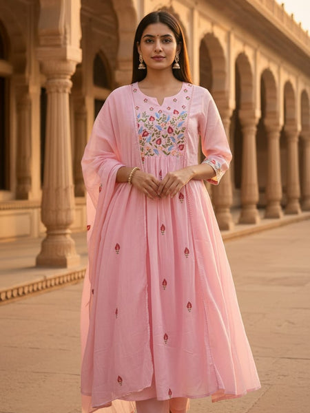 Ruaati Pink Kurta Palazzo Set