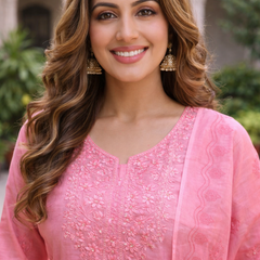 Ruaati Pink Kurta Palazzo Set
