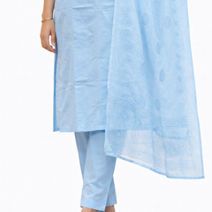 Ruaati Sky Blue Kurta Palazzo Set