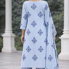 Ruaati Blue Kurta Palazzo Set