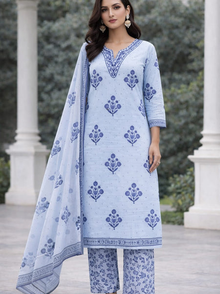Ruaati Blue Kurta Palazzo Set