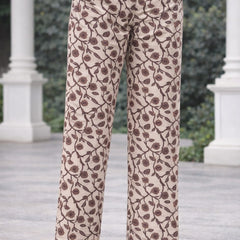 Beige Floral Cotton printed Suit Set