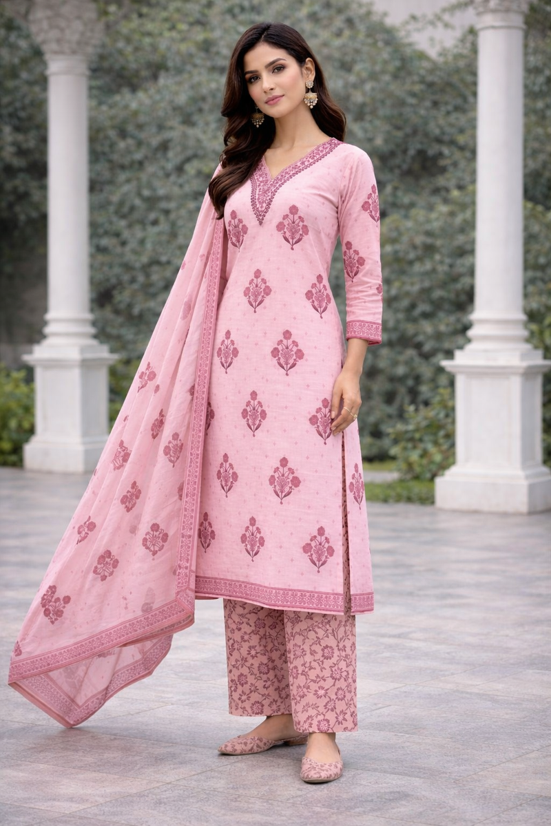 Ruaati Pink Kurta Palazzo Set