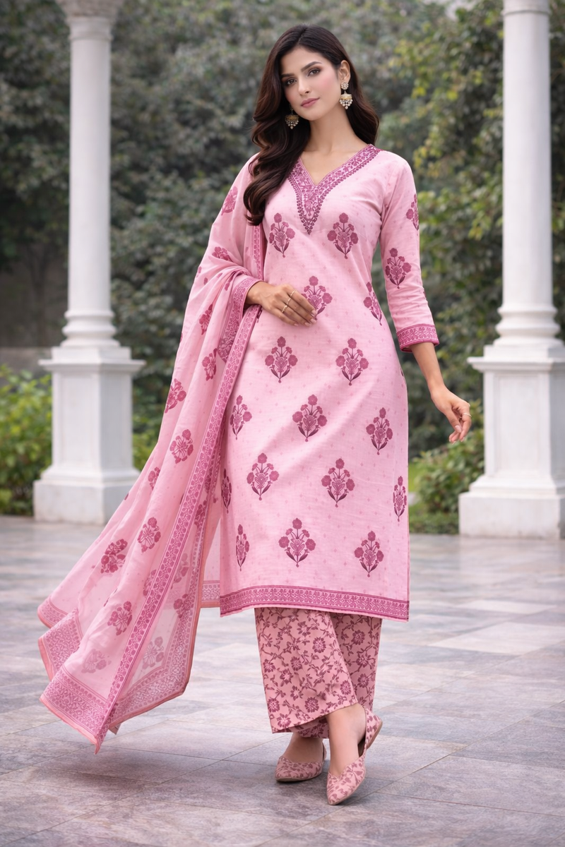 Ruaati Pink Kurta Palazzo Set