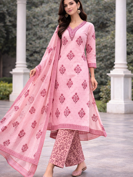 Ruaati Pink Kurta Palazzo Set