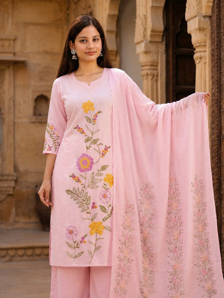 Ruaati Pink Kurta Palazzo Set