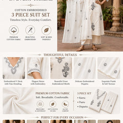Ruaati Off White Kurta Palazzo Set