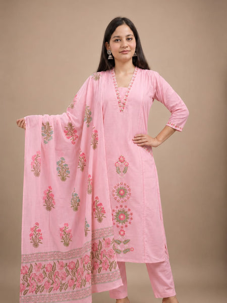 Ruaati Pink Kurta Palazzo Set
