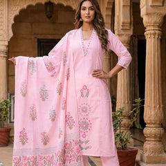 Ruaati Pink Kurta Palazzo Set